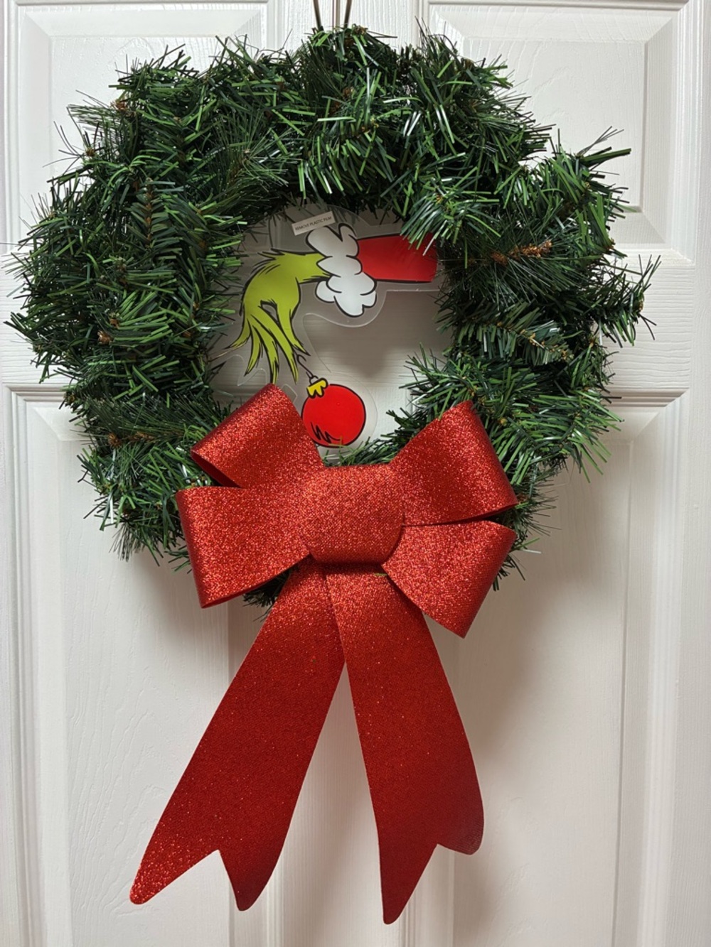 NWT! The Grinch "How The Grinch Stole Christmas" Holiday Wreath with Red Bow